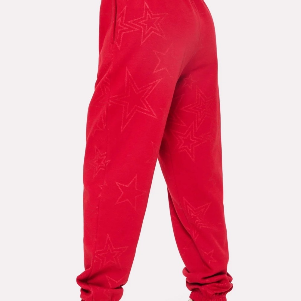 Yitty Cozy Fleece Everyday Jogger - Seeing Red w/Stars - XL - Picture 2 of 4